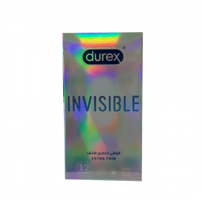shop now Durex Invisible Extra Thin 12'S  Available at Online  Pharmacy Qatar Doha 