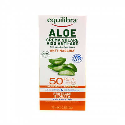 shop now EQUILIBRA ALOE ANTI AGING SUN FACE CREAM SPF 50+75ML  Available at Online  Pharmacy Qatar Doha 