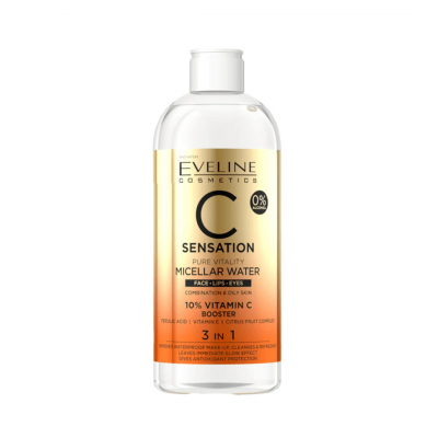 shop now EVELINE C SENSATION MICELLAR WATER 3 IN1 -400ML #6037  Available at Online  Pharmacy Qatar Doha 