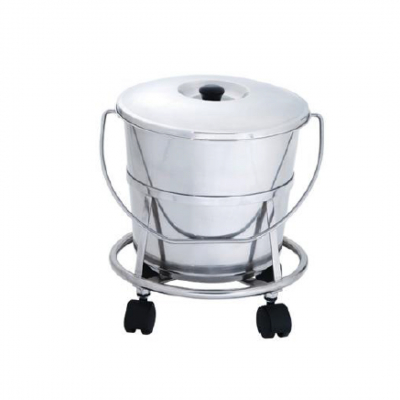 shop now Bucket On Wheel With Lid Ss 12L - Bk1 - Meditron  Available at Online  Pharmacy Qatar Doha 