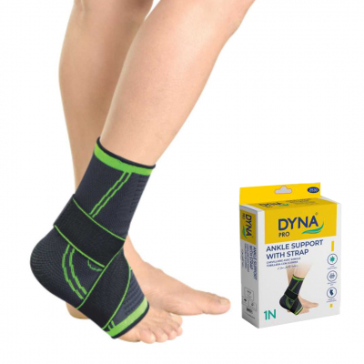 shop now Ankle Support With Strap Grey/Green (L) -Dyna Pro  Available at Online  Pharmacy Qatar Doha 