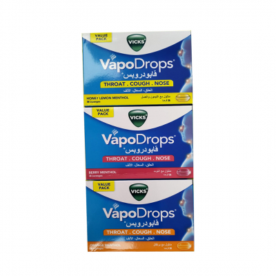 shop now VICKS VAPODROPS 2.5GM LOZENGES 36'S - ASSORTED  Available at Online  Pharmacy Qatar Doha 