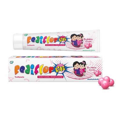 shop now Pediflor Kidz Toothpaste Bubble Gum 70gm-global Health  Available at Online  Pharmacy Qatar Doha 