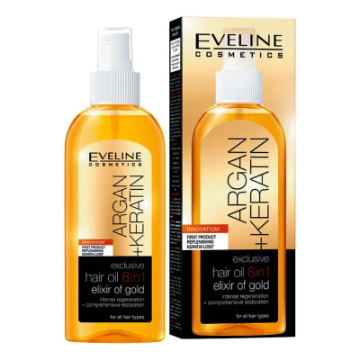 shop now EVELINE ARGAN+KERATIN OIL 8 IN 1 150ML  Available at Online  Pharmacy Qatar Doha 